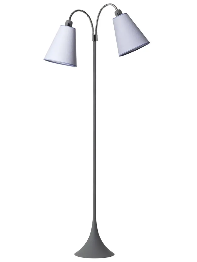 Fodgænger Gulvlampe grå m/lavendel skærme