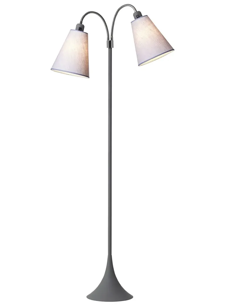 Fodgænger Gulvlampe grå m/lavendel skærme
