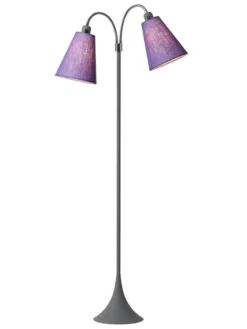 Fodgænger Gulvlampe grå m/lilla skærme