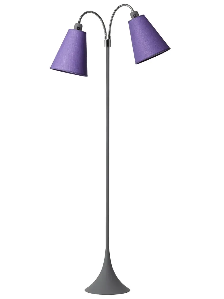 Fodgænger Gulvlampe grå m/lilla skærme