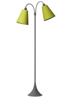 Fodgænger Gulvlampe grå m/limegrønne skærme