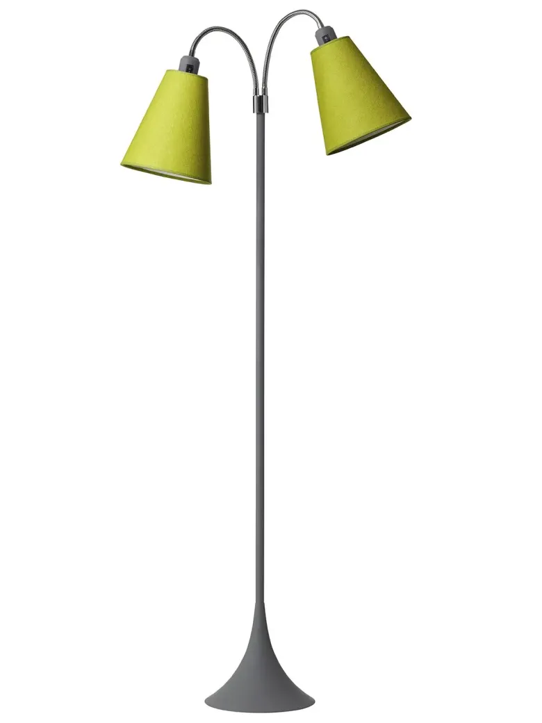 Fodgænger Gulvlampe grå m/limegrønne skærme