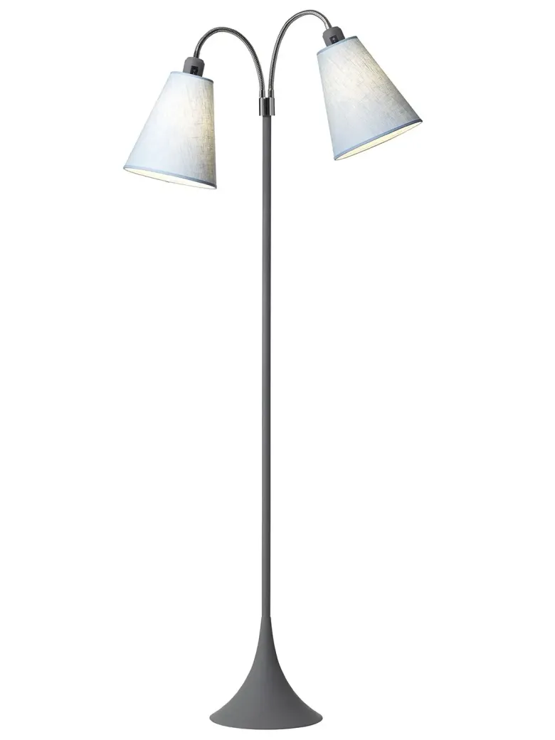 Fodgænger Gulvlampe grå m/lyseblå skærme