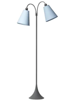 Fodgænger Gulvlampe grå m/lyseblå skærme