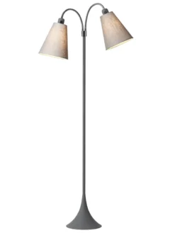 Fodgænger Gulvlampe grå m/lysegrå skærme