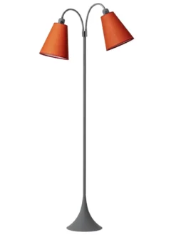 Fodgænger Gulvlampe grå m/orange skærme
