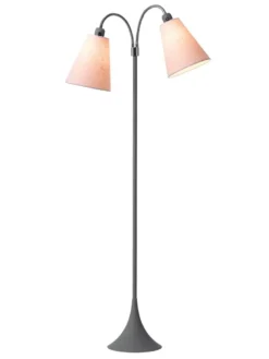 Fodgænger Gulvlampe grå m/støvet rosa skærme