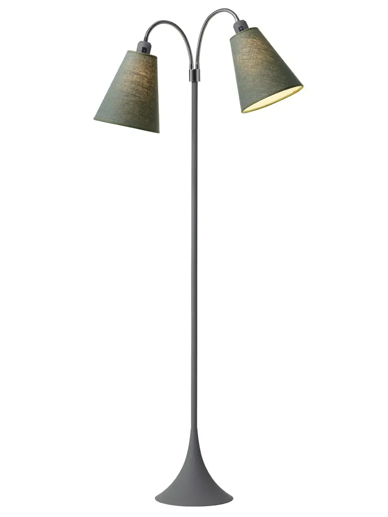 Fodgænger Gulvlampe grå m/vintergrønne skærme