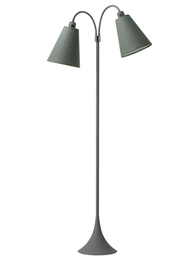 Fodgænger Gulvlampe grå m/vintergrønne skærme