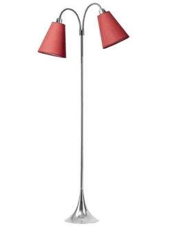 Fodgænger Gulvlampe krom m/koral skærme