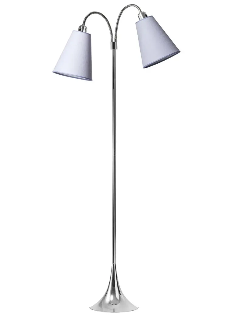 Fodgænger Gulvlampe krom m/lavendel skærme