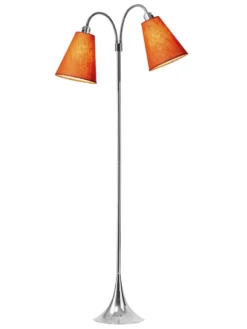 Fodgænger Gulvlampe krom m/orange skærme