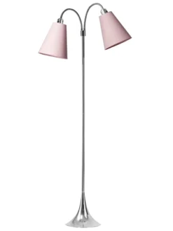 Fodgænger Gulvlampe krom m/pink skærme