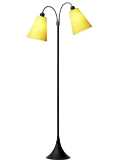 Fodgænger Gulvlampe sort m/gule skærme