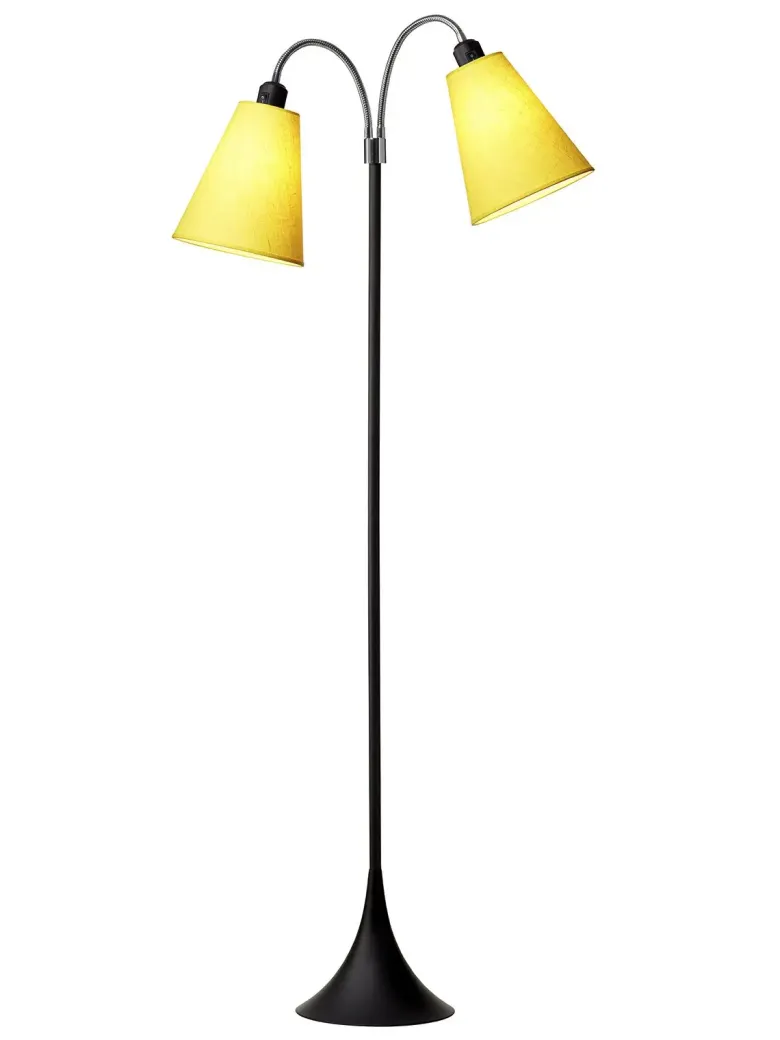 Fodgænger Gulvlampe sort m/gule skærme