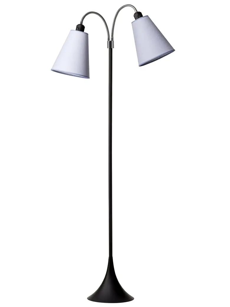 Fodgænger Gulvlampe sort m/lavendel skærme