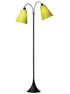 Fodgænger Gulvlampe sort m/limegrønne skærme