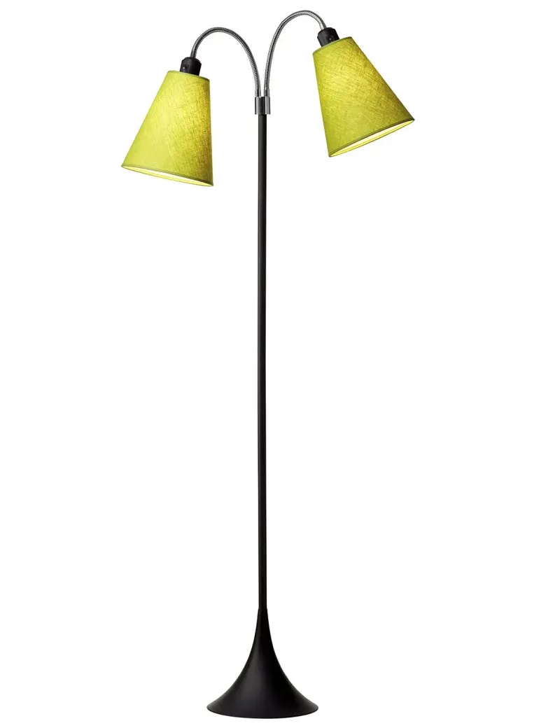 Fodgænger Gulvlampe sort m/limegrønne skærme