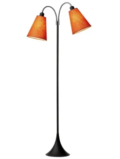 Fodgænger Gulvlampe sort m/orange skærme