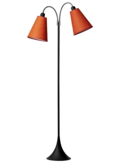 Fodgænger Gulvlampe sort m/orange skærme