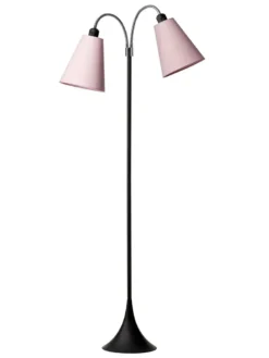 Fodgænger Gulvlampe sort m/pink skærme
