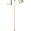 Fodgænger Gulvlampe trælook m/creme skærme
