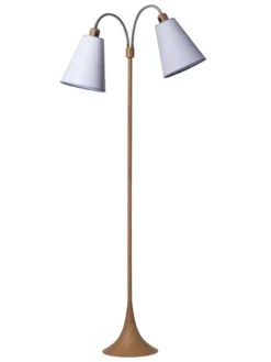 Fodgænger Gulvlampe trælook m/lavendel skærme