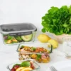 GastroMax opbevaringsboks i glas 1,6L Transparent grå