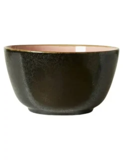 Grødskål D24x13 cm rosa/sort