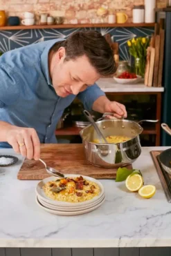 Jamie Oliver grydesæt stål med hældetud 6 dele