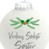 Julekugle mat hvid "Verdens sødeste Søster"