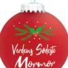 Julekugle Mat rød gran "Verdens Sødeste Mormor"