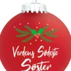 Julekugle Mat rød gran "Verdens Sødeste Søster"