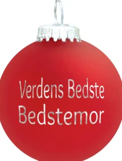 Julekugle Mat rød "Verdens Bedste Bedstemor"
