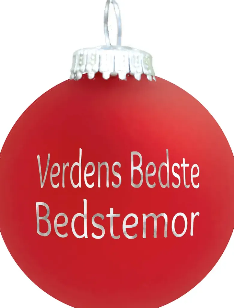 Julekugle Mat rød "Verdens Bedste Bedstemor"