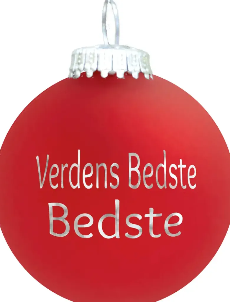 Julekugle Mat rød "Verdens Bedste Bedste"