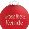 Julekugle Mat rød "Verdens Bedste Kvinde"