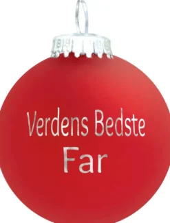 Julekugle Mat rød "Verdens Bedste Far"