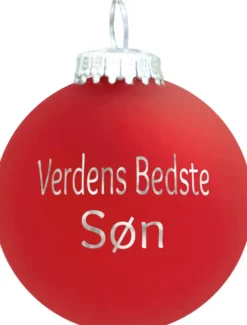 Julekugle Mat rød "Verdens Bedste Søn"
