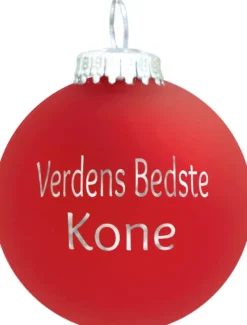 Julekugle Mat rød "Verdens Bedste Kone"