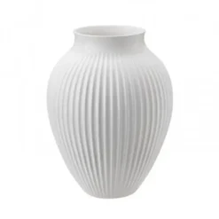 Knabstrup Vase med riller 35 cm hvid