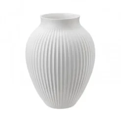 Knabstrup Vase med riller 27 cm hvid