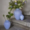 Knabstrup Vase med riller 27 cm lavendelblå