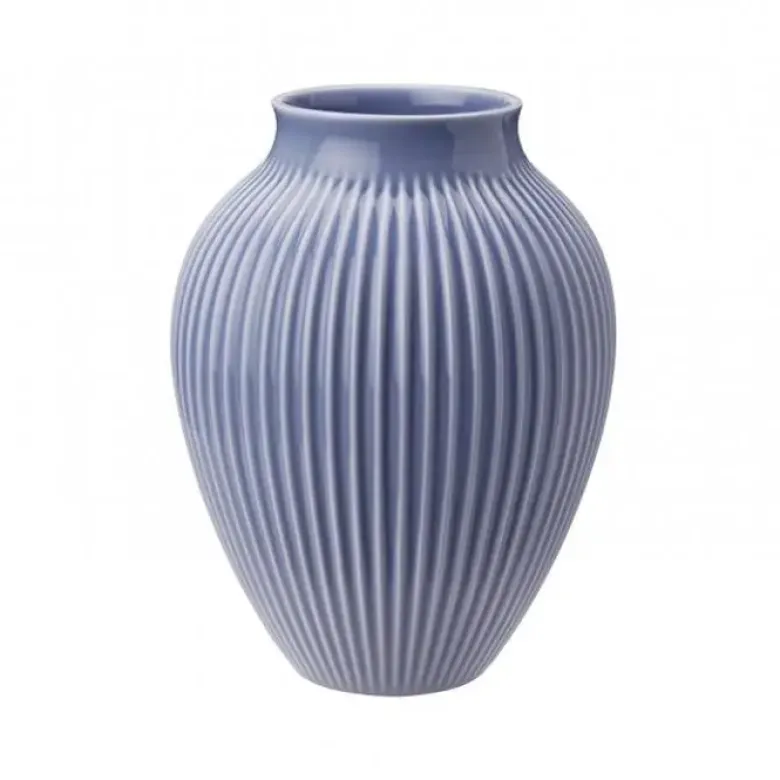 Knabstrup Vase med riller 12,5 cm lavendelblå