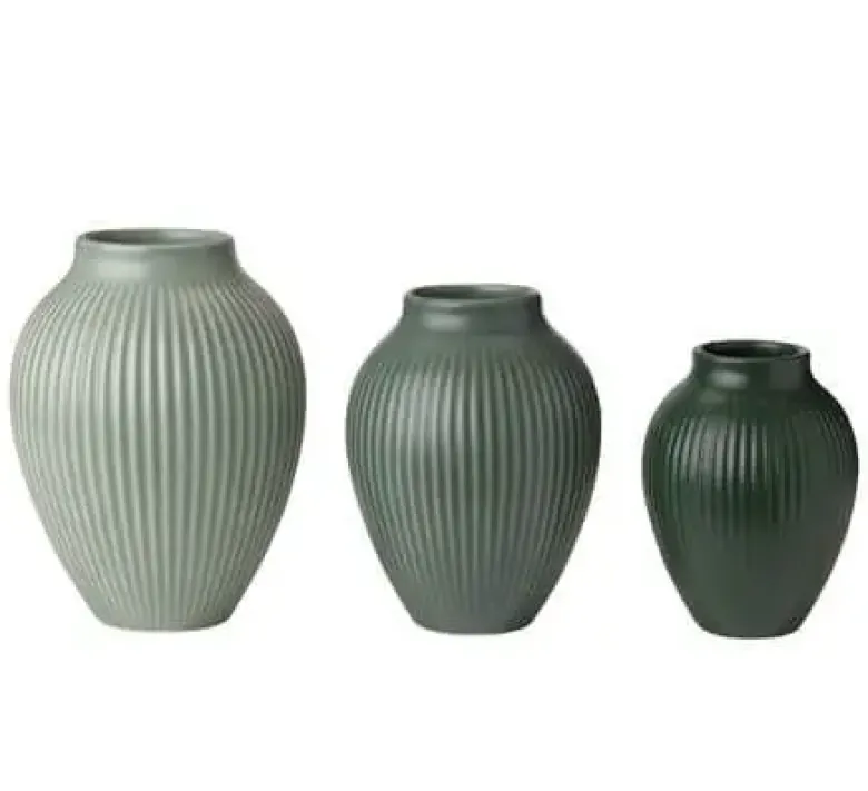 Knabstrup Vasesæt 3-pak H12,5 cm Grøn