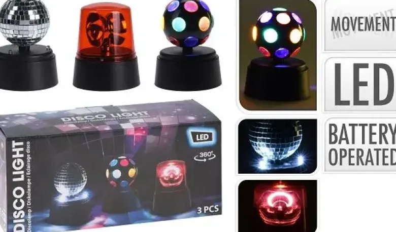 Koopman mini disco lampe 3 stk i æske