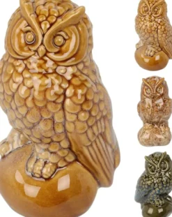 Koopman Ugle i procelæn H14 cm figur