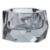 Krystal fyrfadsstage 6x4 cm glas mørk grå