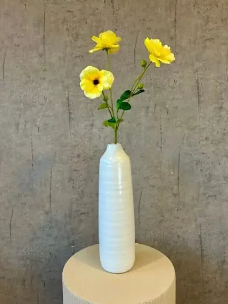 Kunstig blomst Ranunkel lys gul
