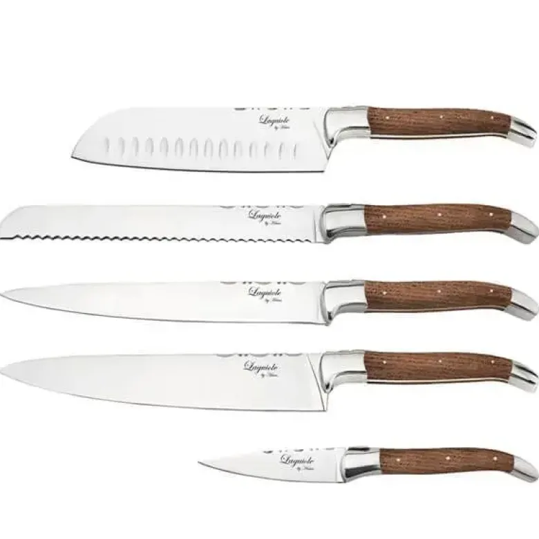Laguiole By Hâws Chef knivsæt 5 dele egetræ